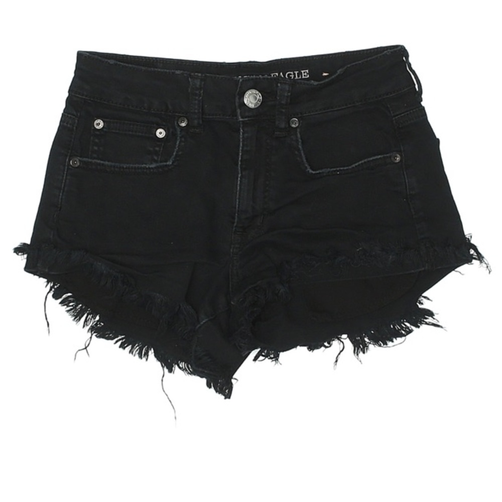 American eagle black denim shorts
